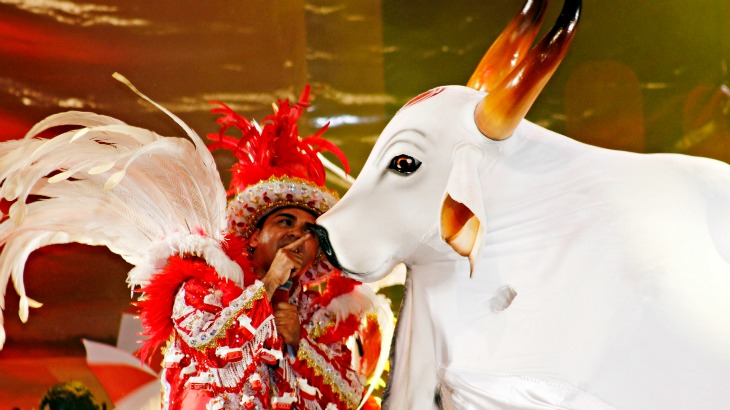 Boi Garantido, em ação no Festival de Parintins  (Foto: Divulgação)