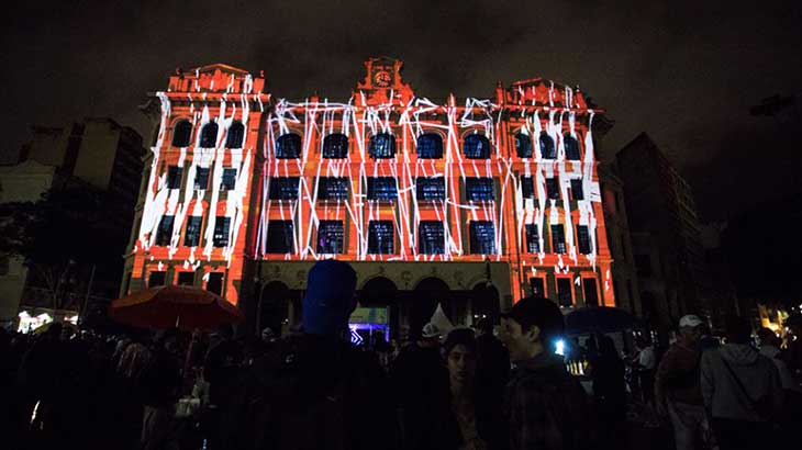 Videomapping é uma das técnicas aplicadas com animação nessas férias (Foto: Coletivo Coletores)