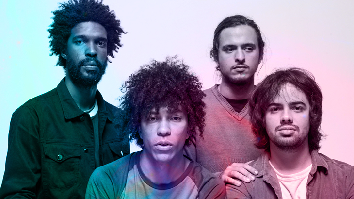 Boogarins: Ynaiã Benthroldo, Dinho Almeida, Benke Ferraz e Raphael Vaz